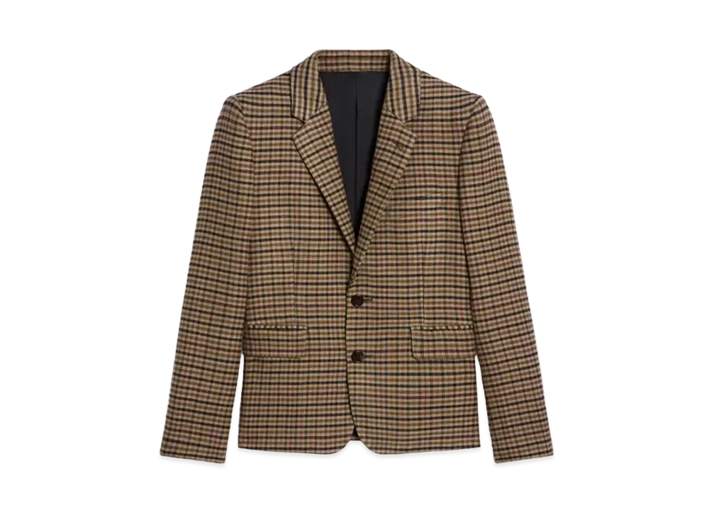 CELINE Jacket Double Faced Satin Wool Crepe "Beige/Hazelnut/Black"