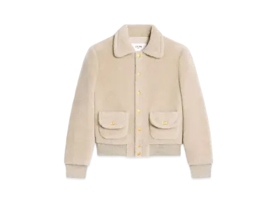 CELINE Chelsea Blouson Jacket In Silk and Cashmere "Natural"