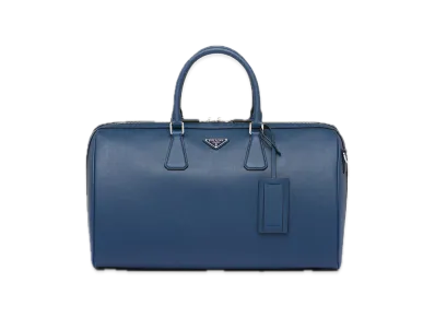 PRADA Saffiano Leather Travel Bag "Bright Blue"