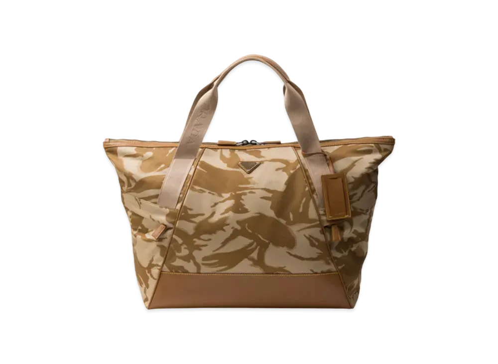 PRADA Re-Nylon and Leather Duffel Bag "Khaki"