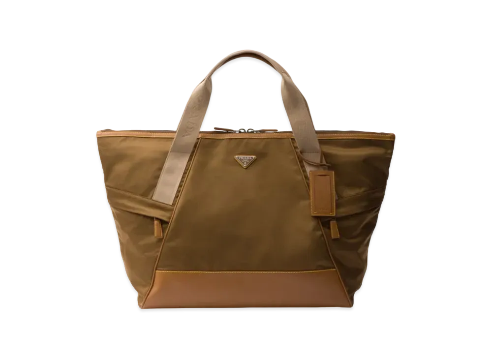 PRADA Re-Nylon and Leather Duffel Bag "Brown"