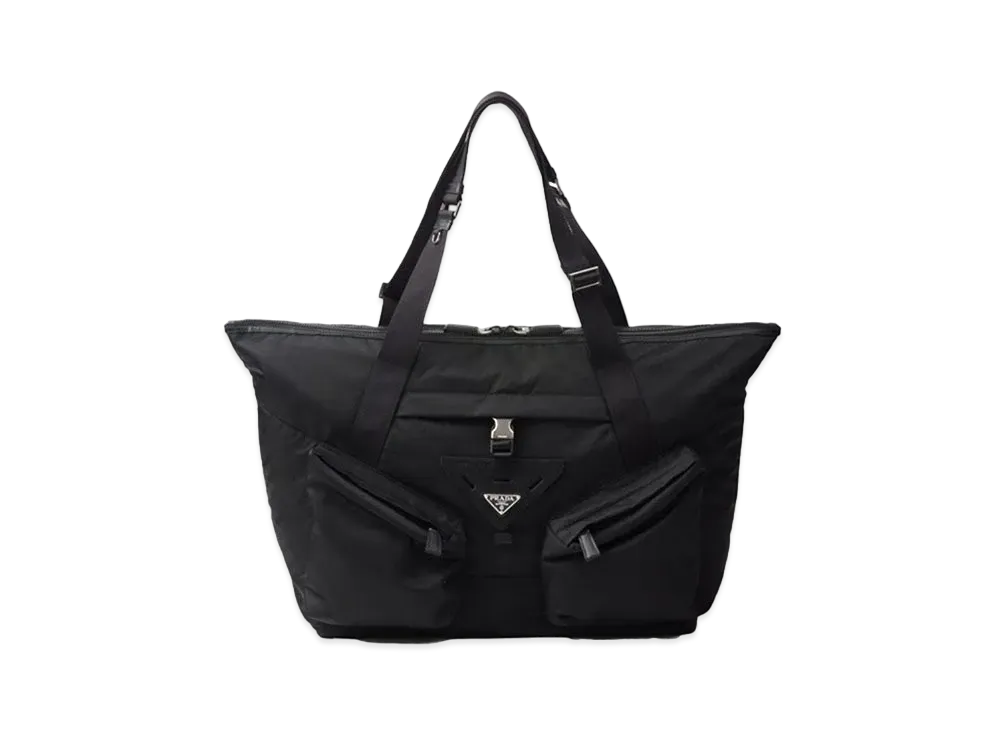 PRADA Re-Nylon and Leather Travel Bag "Black"