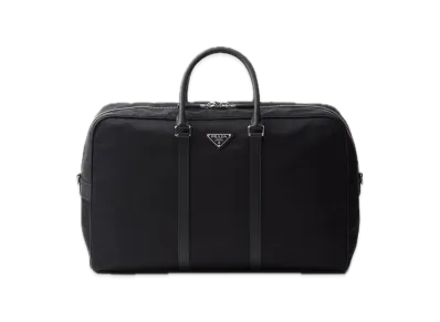 PRADA Re-Nylon x Saffiano Leather Duffle Bag "Black"