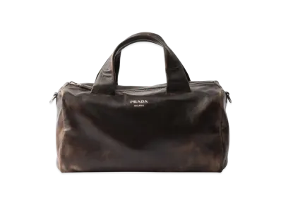 PRADA Nappa Leather Duffle Bag "Dark Brown"