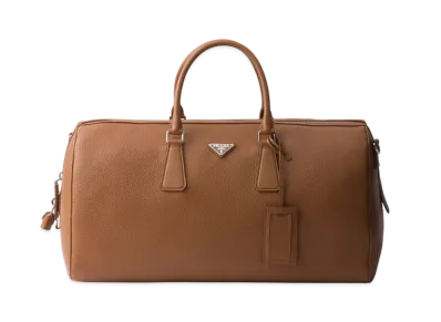 PRADA Leather Duffel Bag "Cognac"