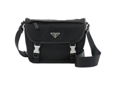 PRADA Mens Nylon Saffiano Leather Shoulder Bag "Black"