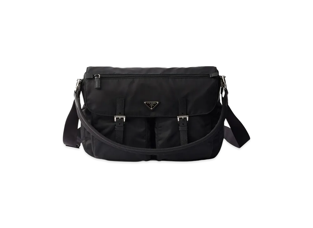 PRADA Canvas Shoulder Bag "Black"
