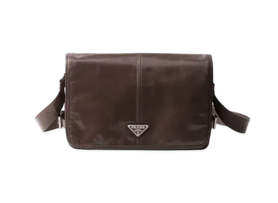 PRADA Leather Shoulder Bag "Bamboo/Beige"