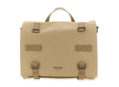 PRADA Canvas Shoulder Bag "Beige"