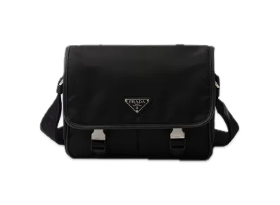 PRADA Re-Nylon x Saffiano Leather Shoulder Bag "Black"