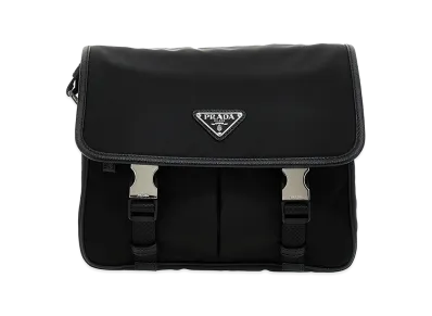 PRADA Logo Nylon Crossbody Bag "Black"