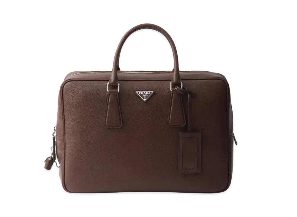 PRADA Leather Work Bag "Brown"