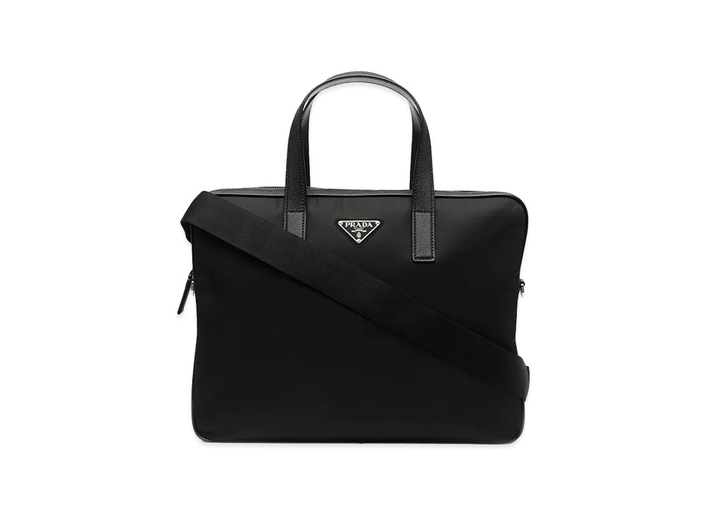 PRADA Cartella Re-Nylon E Saffiano "Black"