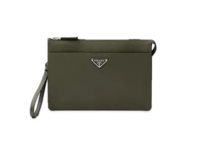 PRADA Saffiano Leather Pouch "Loden"