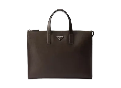 PRADA Saffiano Leather Tote "Dark Brown"