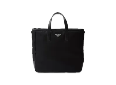 PRADA Re-Nylon x Saffiano Leather Tote Bag "Black"