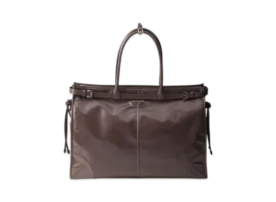 PRADA Leather Tote Bag "Bamboo/Beige"