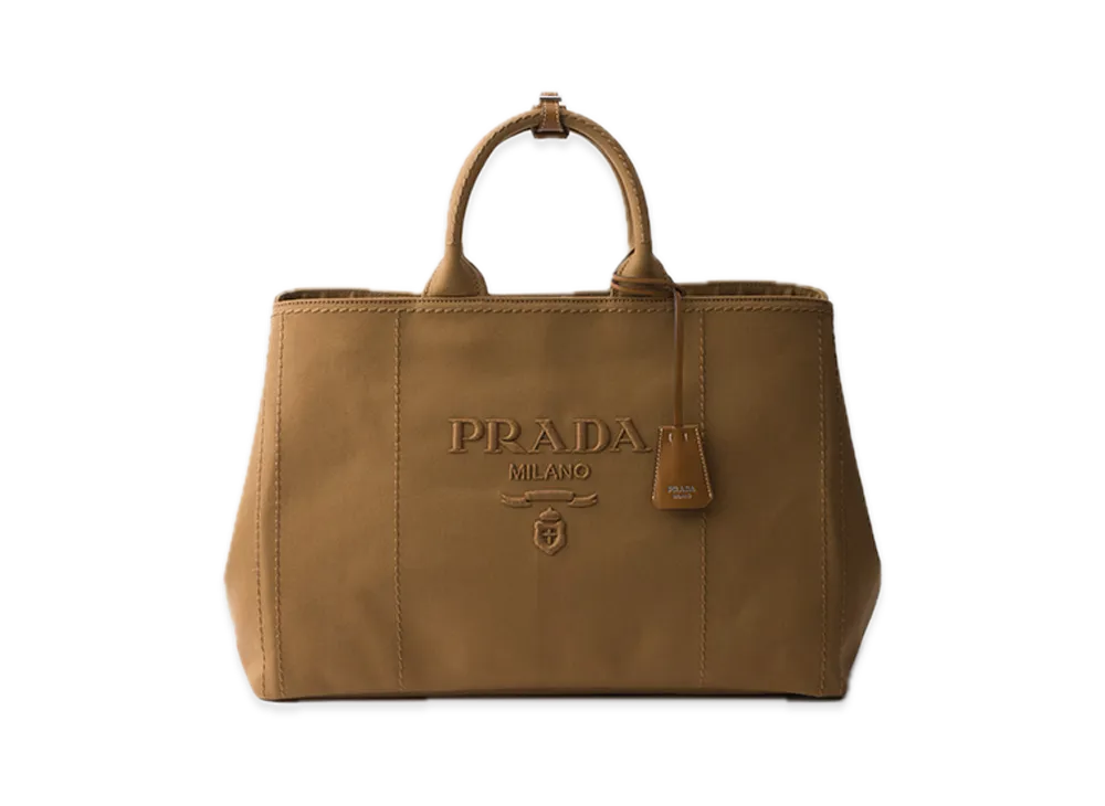 PRADA Canvas Tote Bag "Tobacco"