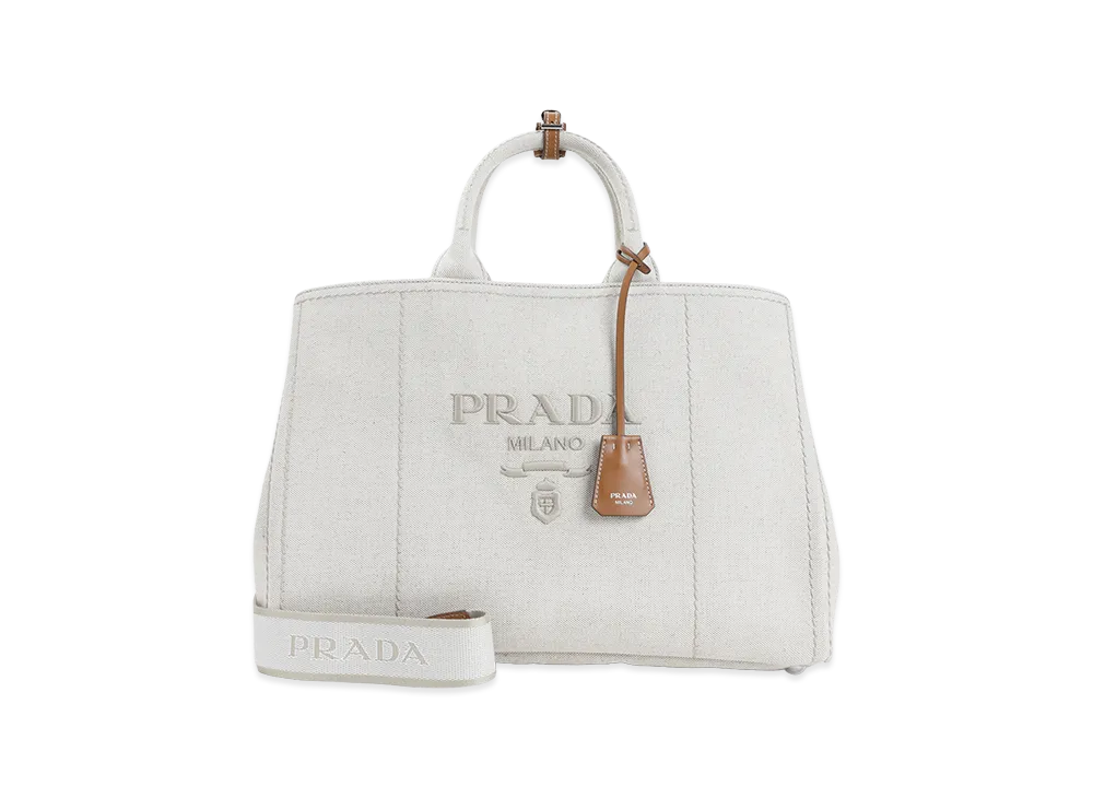 PRADA Extra Large ' Jardinière' Shopping Bag "Beige"
