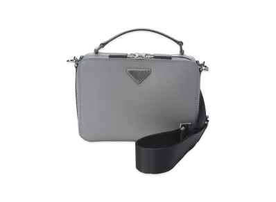 PRADA 2Way Brique Saffiano Leather Shoulder Bag "Gray"