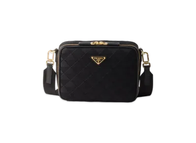 PRADA Brique Embroidered Fabric Bag "Black"