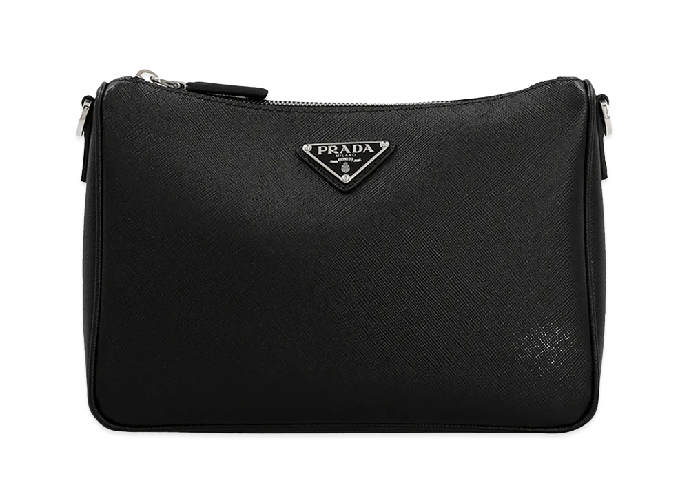 PRADA Re-Nylon & Saffiano Crossbody Bag "Black"