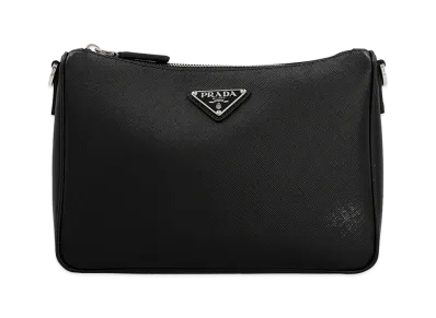 PRADA Re-Nylon & Saffiano Crossbody Bag "Black"