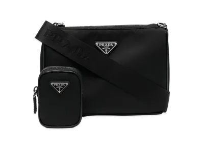 PRADA Re-Nylon & Saffiano Crossbody Bag "Black"