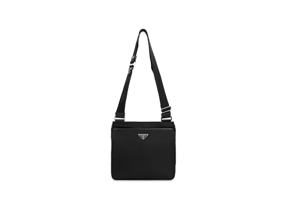 PRADA Re-Nylon and Saffiano Leather Shoulder Bag "Black"