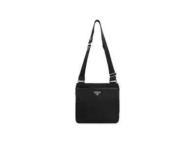 PRADA Re-Nylon and Saffiano Leather Shoulder Bag "Black"