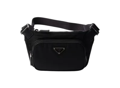 PRADA Re-Nylon x Saffiano Leather Shoulder Bag "Black"