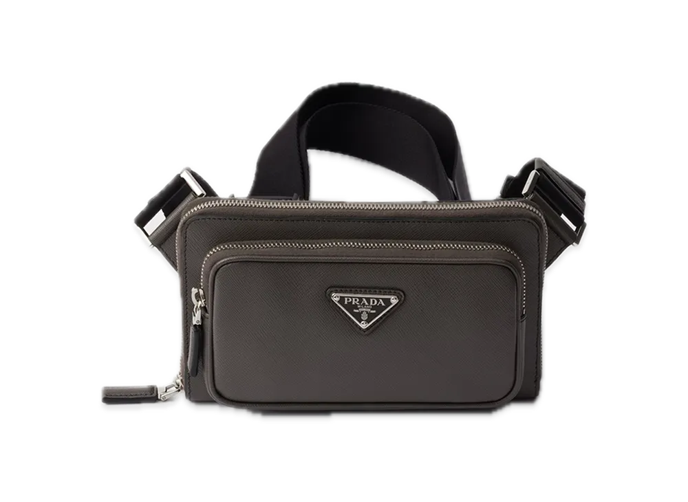 PRADA Saffiano Leather Belt Bag "Bamboo/Beige"