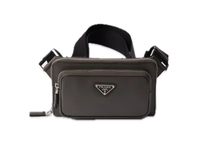 PRADA Saffiano Leather Belt Bag "Bamboo/Beige"