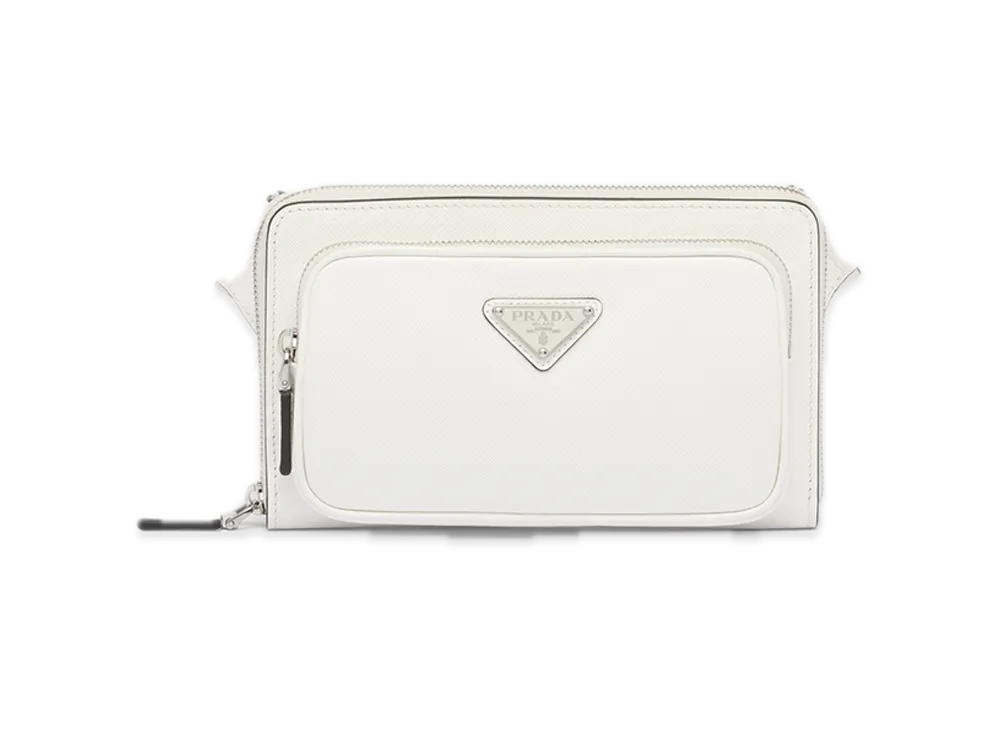 PRADA Saffiano Leather Belt Bag "White"