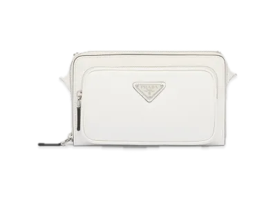 PRADA Saffiano Leather Belt Bag "White"