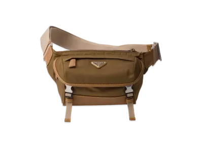 PRADA Re-Nylon and Leather Shoulder Bag "Brown"