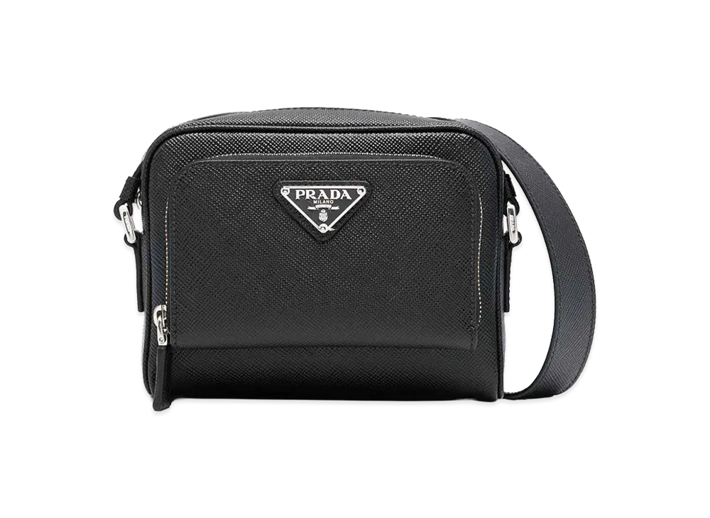 PRADA Re-Nylon Leather Shoulder Strap "Black"