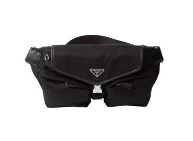 PRADA Re-Nylon x Leather Shoulder Bag "Black"