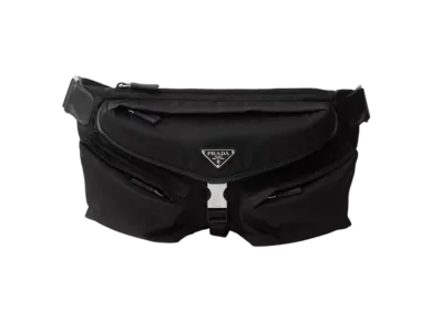 PRADA Re-Nylon x Leather Shoulder Bag "Black"
