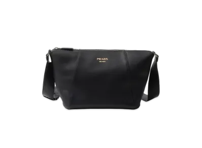 PRADA Leather Shoulder Bag "Black"