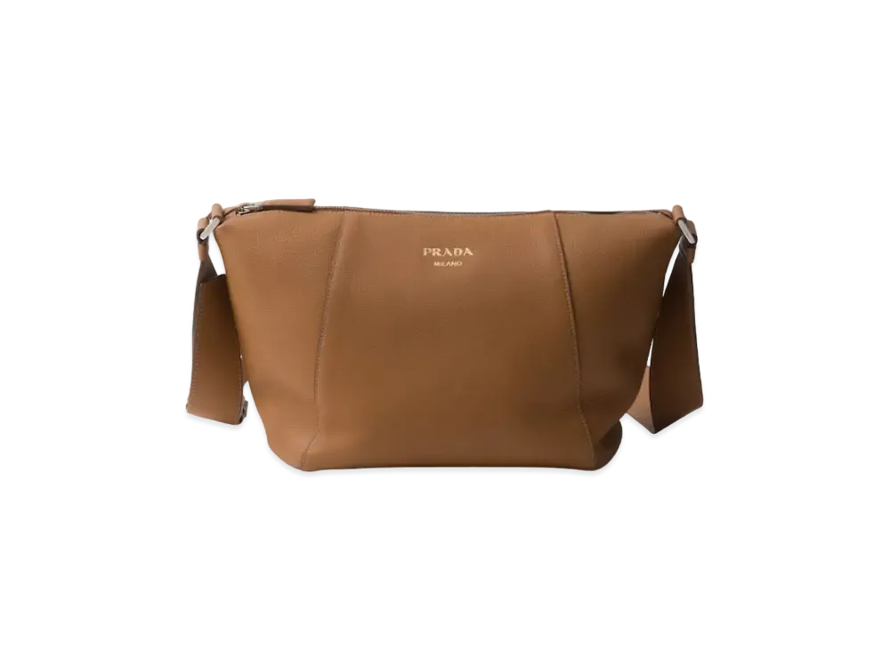 PRADA Leather Shoulder Bag "Camel"