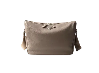 PRADA Leather Shoulder Bag "Gray Brown"