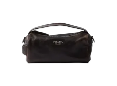 PRADA Nappa Leather Shoulder Bag "Dark Brown"