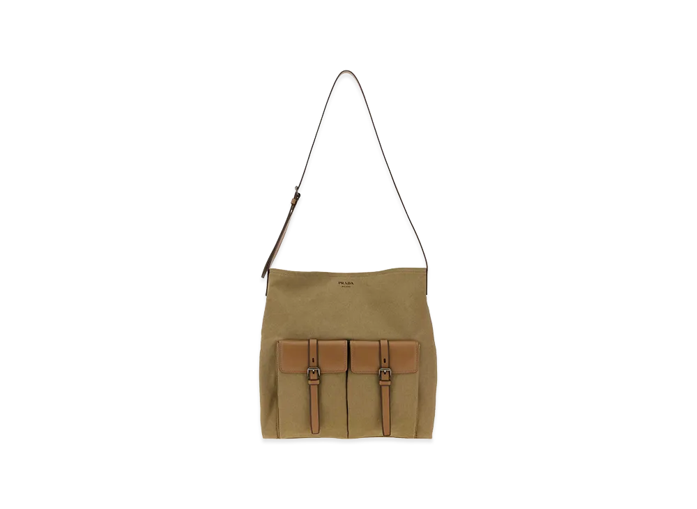 PRADA Canvas Route Shopping Bag "Camel"