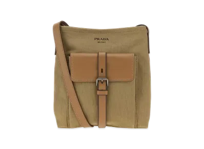 PRADA Canvas Route Crossbody Bag "Camel"
