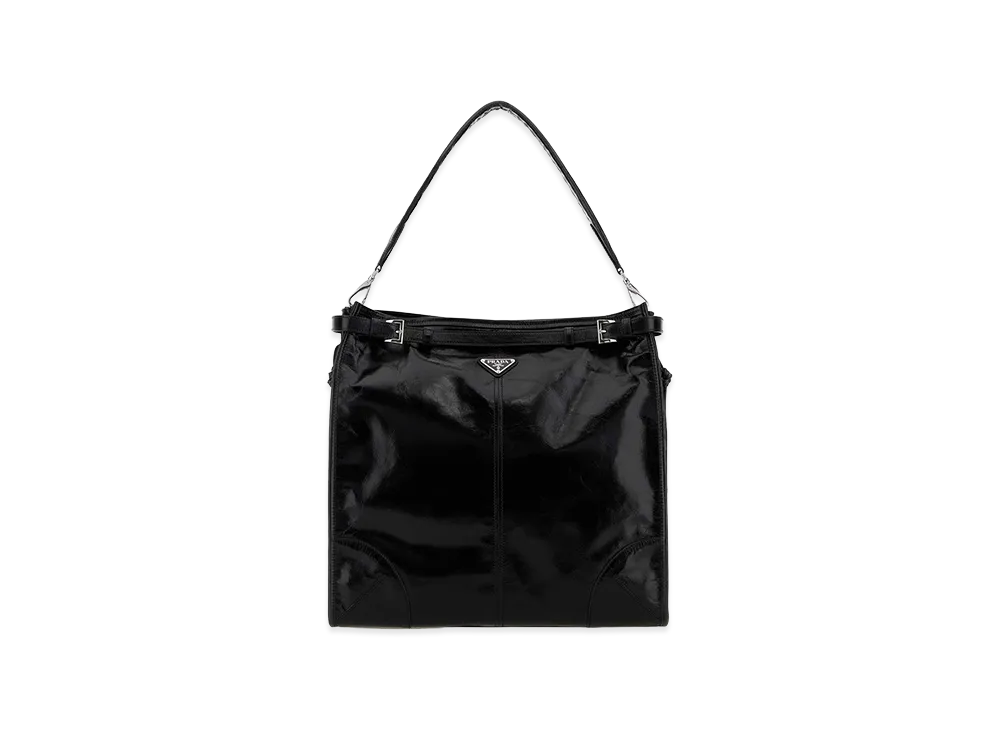 PRADA Leather Bonnie Shopping Bag "Black"