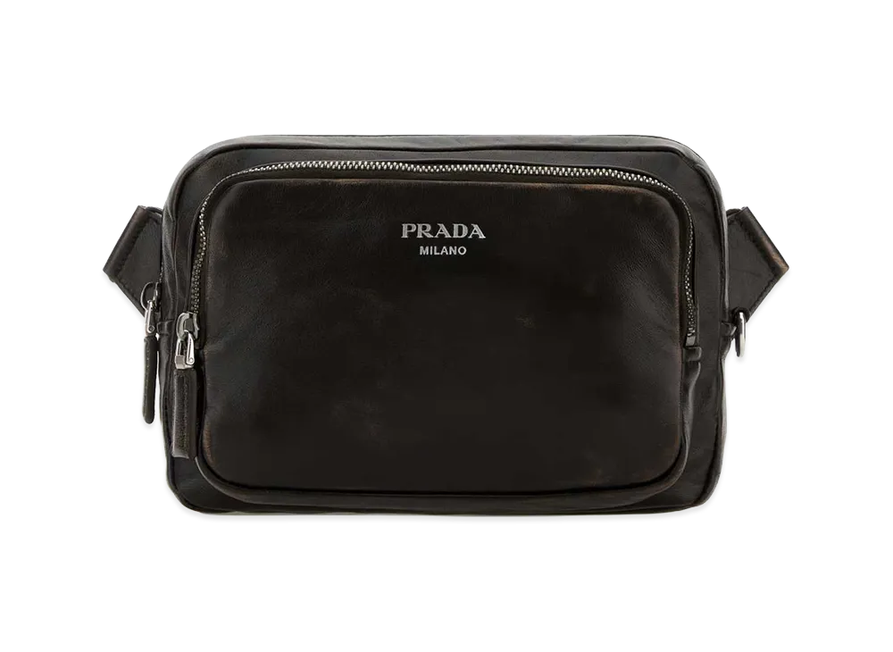 PRADA Nappa Leather Crossbody Bag "Brown"
