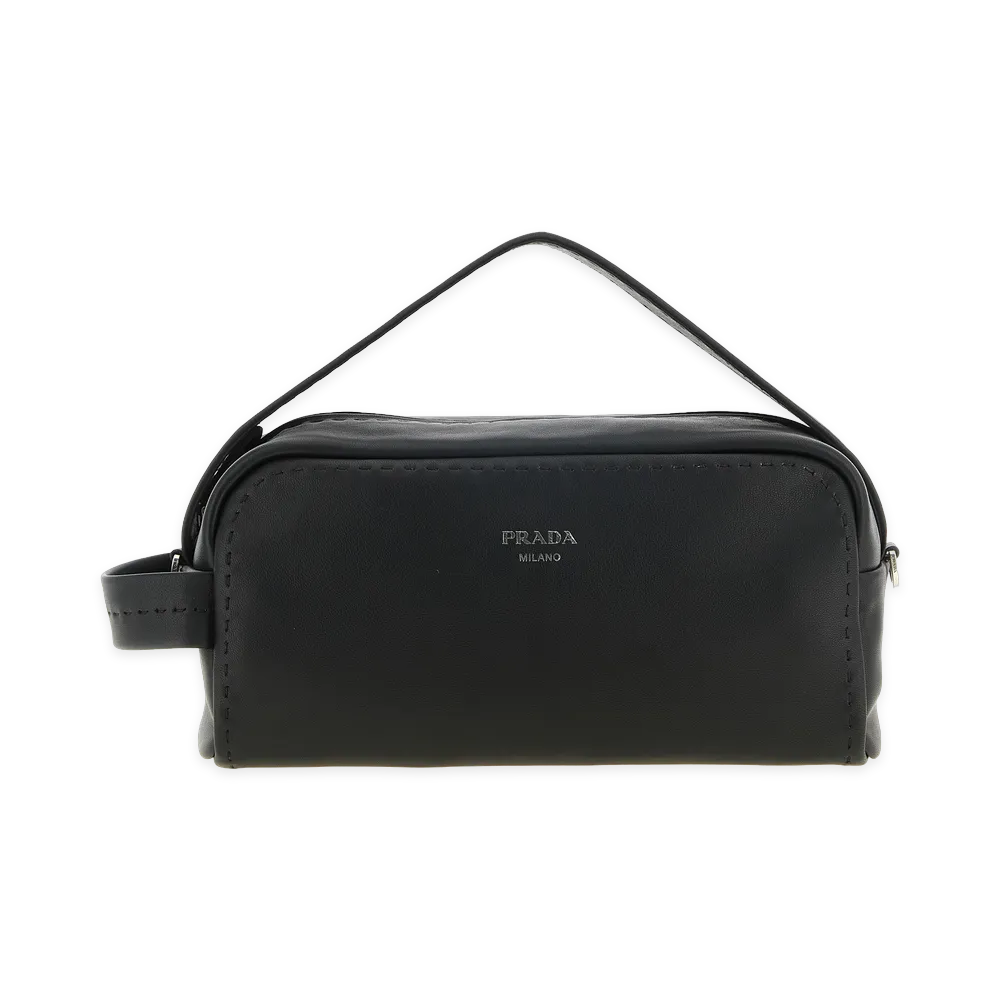 PRADA Nappa Leather Shoulder Bag "Black"