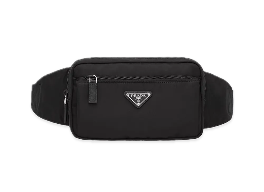 PRADA Re-Nylon x Saffiano Leather Belt Bag "Black"