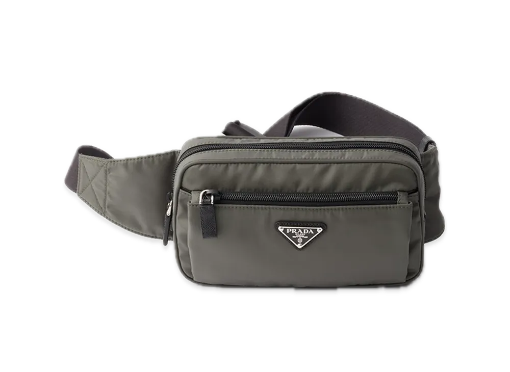 PRADA Re-Nylon x Saffiano Leather Belt Bag "Khaki"